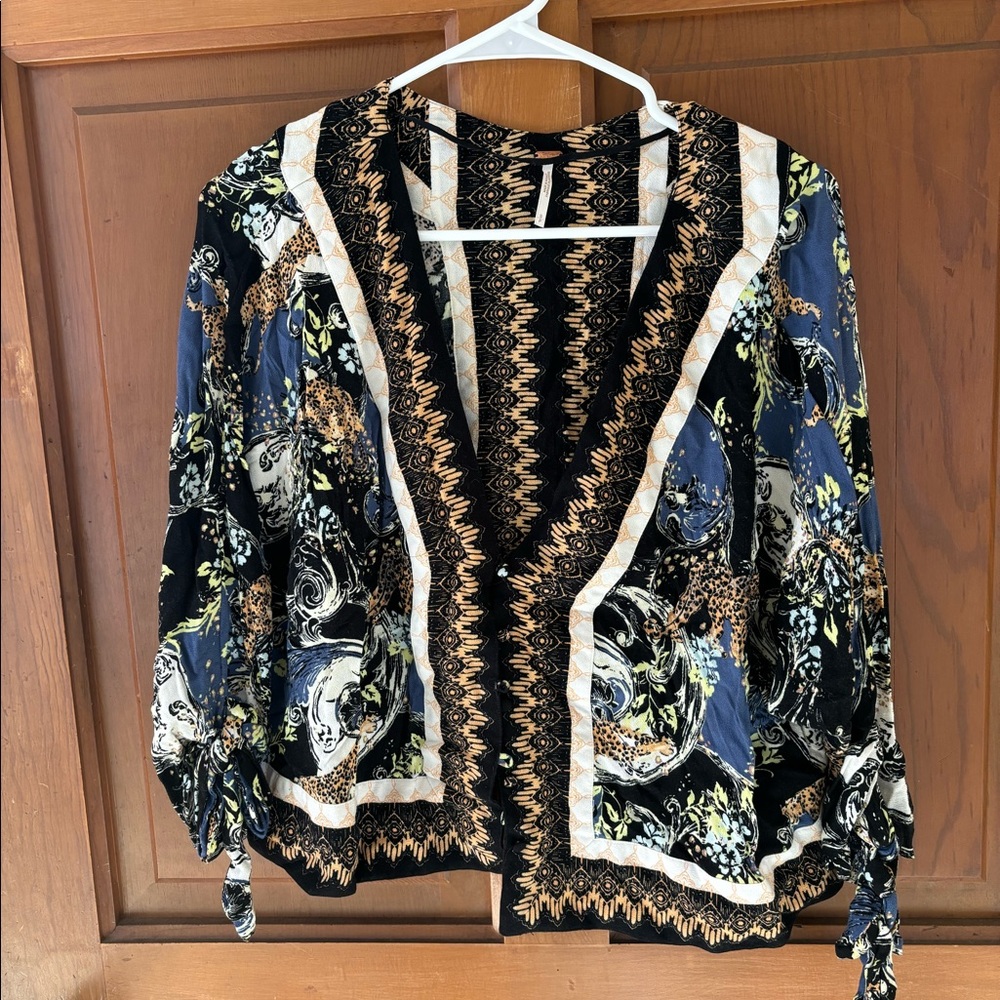 Free People printed button up top